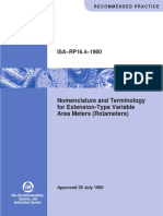 Nomenclature and Terminology For Extension-Type Variable Area Meters (Rotameters)