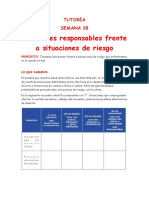 TUTORÍA SEMANA 28 Decisiones Responsables Frente A Situaciones de Riesgo