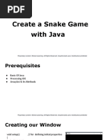 Create A Snake Game With Java in Hindi