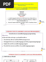 United States International University Africa Nairobi, Kenya Apt2022: Introduction To Assembly Programming Fall 2021 Semester