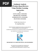 Sentiment Analysis of Product-Based Reviews Using Machine Learning Approaches