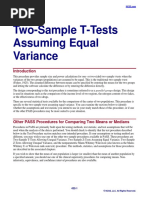 Two-Sample T-Tests Assuming Equal Variance