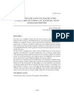 Dialéctica Del Goce y El Placer - Otro Comentario en Torno A El Placer Del Texto de Roland Barthes