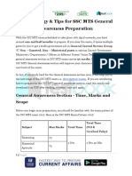 Top Strategy & Tips For SSC MTS General Awareness Preparation