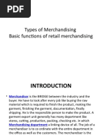 Types of Merchandising Basic Functions of Retail Merchandising