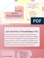 Karakteristik Sastra Transdisipliner