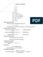 Formulas To Remember: Earned Value Analysis