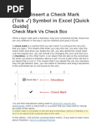 How To Insert A Check Mark