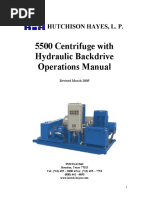 HH 5500 Centrifuge With Hydraulic Backdrive - Operation Manual - 2005