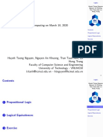 Logics: Discrete Structures For Computing On March 18, 2020