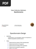 Questionnaires Data Collection Methods Questionnaires