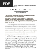 The Five Dimensions of Differentiation: Sally M. Reis and Joseph S. Renzulli University of Connecticut