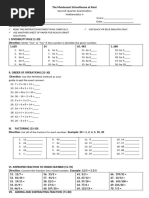 Read The Instructions/Directions Carefully. Use Another Sheet of Paper For Rough Draft Solutions. Use Black or Blue Ballpen Only