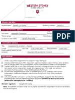 Assignment Cover Sheet: Student Details