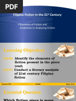 Filipino Fiction in The 21 Century: Elements of Fiction and Guidelines in Analyzing Fiction