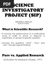 Science Investigatory Project Sip