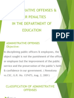 Administrative Offenses & Their Penalties in The Department of Education