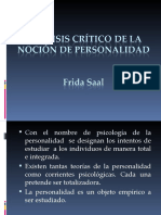 Análisis Crítico de La Noción de Personalidad