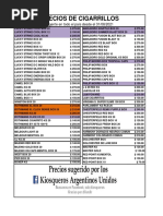 Lista Kiosqueros Cigarrillos