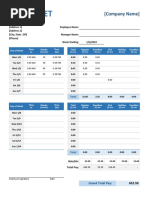 Time Sheet: (Company Name)