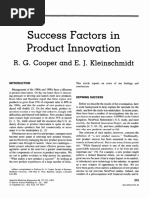 Success Factors in Product Innovation: R. G. Cooper and E. J. Kleinschmidt