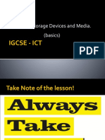 Chapter 3 Storage Devices and Media. (Basics) : Igcse - Ict