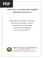 Critically Analysis The Marxism (Political Science-I)