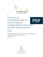 Manual de Administración de Inventario de Medicamentos, Insumos Y Equipo Médico Menor 2021