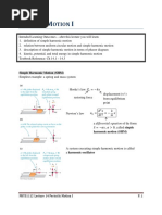 Eriodic Otion: Simple Harmonic Motion (SHM)