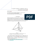 The Quartic Equation Alignment With An Equivalent Tetrahedron