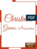 Christmas Games Answers