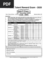 Fiitjee: Talent Reward Exam - 2020