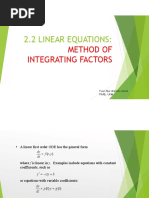 2.2 Linear Equations - Method of Integrating Factors