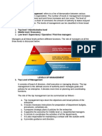 3.1 Levels of Management and Management by Objectives