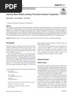 Learning About Mobile Learning Pre-Service Teachers' Perspectives (2019)