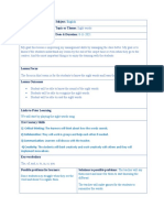 Lesson Plan Sight Words