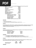 Income Taxation On Corporations Exercise Problems BSA