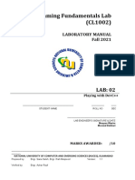 Programming Fundamentals Lab (CL1002) : Laboratory Manual Fall 2021