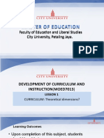 MOED7013 (1) Development of Curriculum and Instruction.