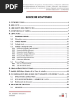 Indice de Contenido: Estudio Geologico Y Geotecnico