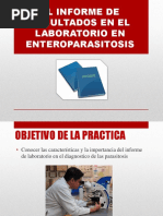 El Informe de Resultados en El Laboratorio en Enteroparasitosis