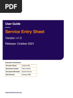 User Guide - Service Entry Sheet - October 2021 - v1.0