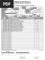 Nomina de Matricula 2019 D-Noche