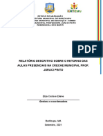 Relatório Descritivo Sobre o Retorno Das Aulas Presenciais Na Creche Municipal Prof. Juraci Pinto