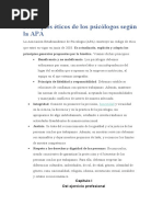 Principios Éticos de Los Psicólogos Según La APA