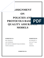 Policies & Protocols Based On Quality Assurance