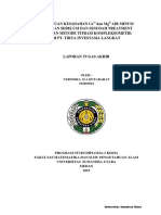 Penentuan Kesadahan Ca Dan MG Air Minum Kemasan Sebelum Dan Sesudah Treatment Dengan Metode Titrasi Kompleksometri Di Pt. Tirta Investama Langkat