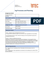 Unit 2: Marketing Processes and Planning: Assignment Brief