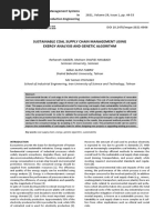 Sustainable Coal Supply Chain Management Using Exergy Analysis and Genetic Algorithm