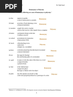 Homonymy or Polysemy-Fall 2021